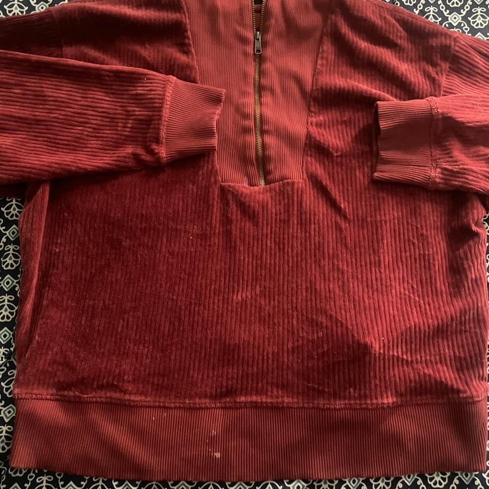Velvet Quarter Zip Sweater